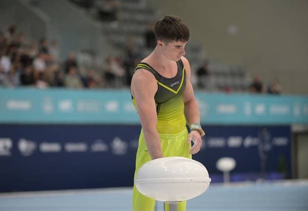 FIG APPARATUS WORLD CUP 2026 (CRO),Finals Day 1 (MAG, WAG), Hall Gradski vrt , Osijek, Croatia, 11.04.2026 HICKEY James (IRL) during FIG APPARATUS WORLD CUP 2026 (CRO),Final Day 1, Pommel Horse (MAG), Hall Gradski vrt , Osijek, Croatia, 11.04.2026 *** FIG APPARATUS WORLD CUP 2026 CRO ,Finals Day 1 MAG, WAG , Hall Gradski vrt , Osijek, Croatia, 11 04 2026 HICKEY James IRL during FIG APPARATUS WORLD CUP 2026 CRO ,Final Day 1, Pommel Horse MAG , Hall Gradski vrt , Osijek, Croatia, 11 04 2026 Copyright: xBEAUTIFULxSPORTS Stanusicx