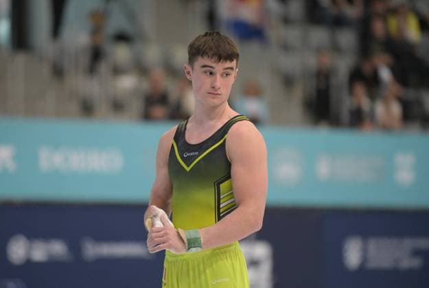 FIG APPARATUS WORLD CUP 2026 (CRO),Finals Day 1 (MAG, WAG), Hall Gradski vrt , Osijek, Croatia, 11.04.2026 HICKEY James (IRL) during FIG APPARATUS WORLD CUP 2026 (CRO),Final Day 1, Pommel Horse (MAG), Hall Gradski vrt , Osijek, Croatia, 11.04.2026 *** FIG APPARATUS WORLD CUP 2026 CRO ,Finals Day 1 MAG, WAG , Hall Gradski vrt , Osijek, Croatia, 11 04 2026 HICKEY James IRL during FIG APPARATUS WORLD CUP 2026 CRO ,Final Day 1, Pommel Horse MAG , Hall Gradski vrt , Osijek, Croatia, 11 04 2026 Copyright: xBEAUTIFULxSPORTS Stanusicx