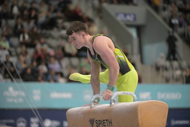 FIG APPARATUS WORLD CUP 2026 (CRO),Finals Day 1 (MAG, WAG), Hall Gradski vrt , Osijek, Croatia, 11.04.2026 HICKEY James (IRL) during FIG APPARATUS WORLD CUP 2026 (CRO),Final Day 1, Pommel Horse (MAG), Hall Gradski vrt , Osijek, Croatia, 11.04.2026 *** FIG APPARATUS WORLD CUP 2026 CRO ,Finals Day 1 MAG, WAG , Hall Gradski vrt , Osijek, Croatia, 11 04 2026 HICKEY James IRL during FIG APPARATUS WORLD CUP 2026 CRO ,Final Day 1, Pommel Horse MAG , Hall Gradski vrt , Osijek, Croatia, 11 04 2026 Copyright: xBEAUTIFULxSPORTS Stanusicx