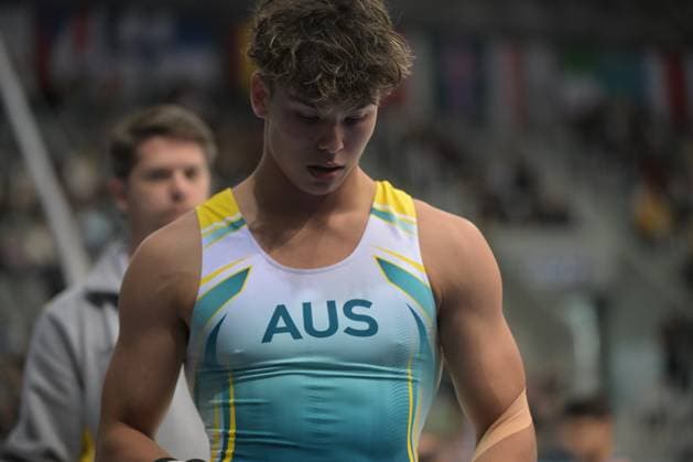 FIG APPARATUS WORLD CUP 2026 (CRO),Finals Day 1 (MAG, WAG), Hall Gradski vrt , Osijek, Croatia, 11.04.2026 HAGENS Tru (AUS) during FIG APPARATUS WORLD CUP 2026 (CRO),Final Day 1, Pommel Horse (MAG), Hall Gradski vrt , Osijek, Croatia, 11.04.2026 *** FIG APPARATUS WORLD CUP 2026 CRO ,Finals Day 1 MAG, WAG , Hall Gradski vrt , Osijek, Croatia, 11 04 2026 HAGENS Tru AUS during FIG APPARATUS WORLD CUP 2026 CRO ,Final Day 1, Pommel Horse MAG , Hall Gradski vrt , Osijek, Croatia, 11 04 2026 Copyright: xBEAUTIFULxSPORTS Stanusicx