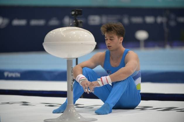 FIG APPARATUS WORLD CUP 2026 (CRO),Finals Day 1 (MAG, WAG), Hall Gradski vrt , Osijek, Croatia, 11.04.2026 RAKOVIC Gregor (SLO) during FIG APPARATUS WORLD CUP 2026 (CRO),Final Day 1, Pommel Horse (MAG), Hall Gradski vrt , Osijek, Croatia, 11.04.2026 *** FIG APPARATUS WORLD CUP 2026 CRO ,Finals Day 1 MAG, WAG , Hall Gradski vrt , Osijek, Croatia, 11 04 2026 RAKOVIC Gregor SLO during FIG APPARATUS WORLD CUP 2026 CRO ,Final Day 1, Pommel Horse MAG , Hall Gradski vrt , Osijek, Croatia, 11 04 2026 Copyright: xBEAUTIFULxSPORTS Stanusicx