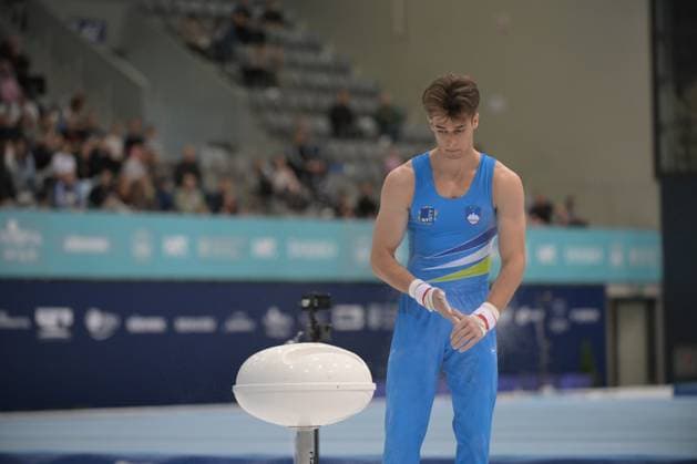 FIG APPARATUS WORLD CUP 2026 (CRO),Finals Day 1 (MAG, WAG), Hall Gradski vrt , Osijek, Croatia, 11.04.2026 RAKOVIC Gregor (SLO) during FIG APPARATUS WORLD CUP 2026 (CRO),Final Day 1, Pommel Horse (MAG), Hall Gradski vrt , Osijek, Croatia, 11.04.2026 *** FIG APPARATUS WORLD CUP 2026 CRO ,Finals Day 1 MAG, WAG , Hall Gradski vrt , Osijek, Croatia, 11 04 2026 RAKOVIC Gregor SLO during FIG APPARATUS WORLD CUP 2026 CRO ,Final Day 1, Pommel Horse MAG , Hall Gradski vrt , Osijek, Croatia, 11 04 2026 Copyright: xBEAUTIFULxSPORTS Stanusicx