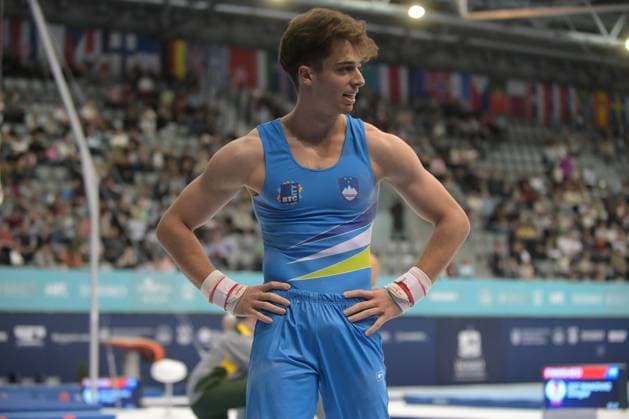 FIG APPARATUS WORLD CUP 2026 (CRO),Finals Day 1 (MAG, WAG), Hall Gradski vrt , Osijek, Croatia, 11.04.2026 RAKOVIC Gregor (SLO) during FIG APPARATUS WORLD CUP 2026 (CRO),Final Day 1, Pommel Horse (MAG), Hall Gradski vrt , Osijek, Croatia, 11.04.2026 *** FIG APPARATUS WORLD CUP 2026 CRO ,Finals Day 1 MAG, WAG , Hall Gradski vrt , Osijek, Croatia, 11 04 2026 RAKOVIC Gregor SLO during FIG APPARATUS WORLD CUP 2026 CRO ,Final Day 1, Pommel Horse MAG , Hall Gradski vrt , Osijek, Croatia, 11 04 2026 Copyright: xBEAUTIFULxSPORTS Stanusicx