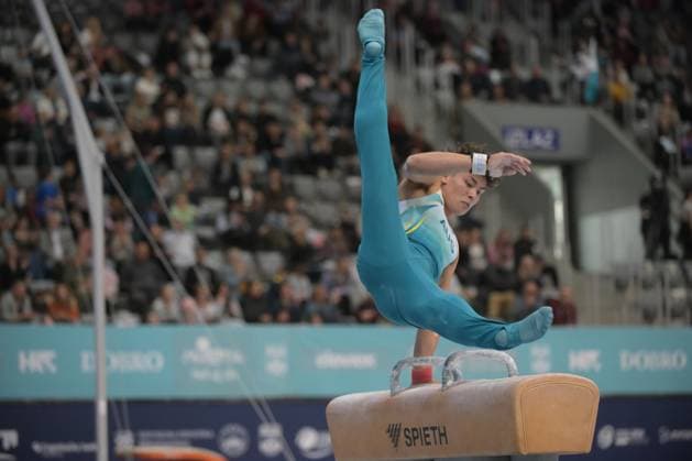 FIG APPARATUS WORLD CUP 2026 (CRO),Finals Day 1 (MAG, WAG), Hall Gradski vrt , Osijek, Croatia, 11.04.2026 HAGENS Tru (AUS) during FIG APPARATUS WORLD CUP 2026 (CRO),Final Day 1, Pommel Horse (MAG), Hall Gradski vrt , Osijek, Croatia, 11.04.2026 *** FIG APPARATUS WORLD CUP 2026 CRO ,Finals Day 1 MAG, WAG , Hall Gradski vrt , Osijek, Croatia, 11 04 2026 HAGENS Tru AUS during FIG APPARATUS WORLD CUP 2026 CRO ,Final Day 1, Pommel Horse MAG , Hall Gradski vrt , Osijek, Croatia, 11 04 2026 Copyright: xBEAUTIFULxSPORTS Stanusicx