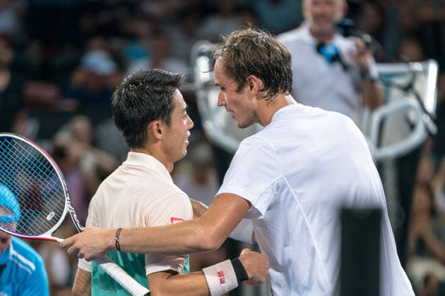 Kei NISHIKORI (JPN) Kei NISHIKORI of Japan celebrates after winning the Men s Singles Final match on Day 7 of Brisbane International Open Tennis Championship at Pat Rafter Arena, Brisbane, Australia. 6 Jan 2019. (Andy Cheung ArcK Images) Brisbane Queensland Tennis Centre QLD Australia Copyright: xAndyxCheungx