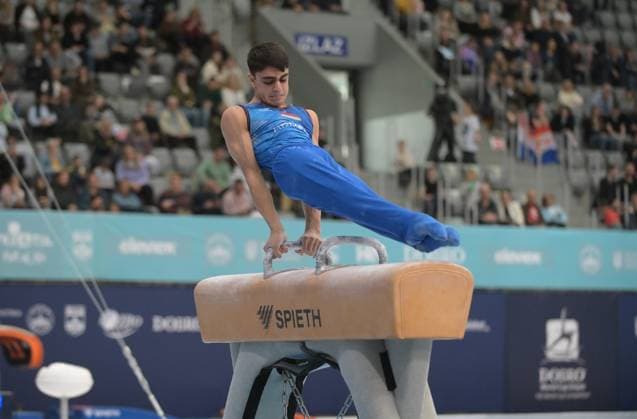FIG APPARATUS WORLD CUP 2026 (CRO),Finals Day 1 (MAG, WAG), Hall Gradski vrt , Osijek, Croatia, 11.04.2026 MANUKYAN Hamlet (ARM) during FIG APPARATUS WORLD CUP 2026 (CRO),Final Day 1, Pommel Horse (MAG), Hall Gradski vrt , Osijek, Croatia, 11.04.2026 *** FIG APPARATUS WORLD CUP 2026 CRO ,Finals Day 1 MAG, WAG , Hall Gradski vrt , Osijek, Croatia, 11 04 2026 MANUKYAN Hamlet ARM during FIG APPARATUS WORLD CUP 2026 CRO ,Final Day 1, Pommel Horse MAG , Hall Gradski vrt , Osijek, Croatia, 11 04 2026 Copyright: xBEAUTIFULxSPORTS Stanusicx