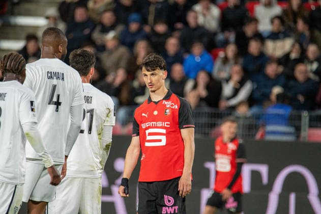 FOOTBALL : Stade Rennais vs Angers SCO - Ligue 1 - JournÃ e 29 - 11 04 2026 EstÃ ban Lepaul (Stade Rennais FC) RennesFrance  Copyright: xEmilienxJousselinx
