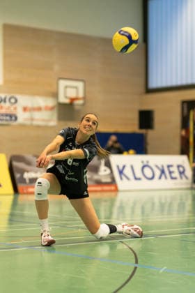 Volleyball I Frauen I Saison 2025-2026 I 2. Bundesliga I VC Osnabrück - SCU Emlichheim I 11.04.2026 Emily Tranel (8, SCU Emlichheim) Osnabrück Schlosswallhalle Niedersachsen Deutschland Copyright: xLobeca CedricxSiefkerx