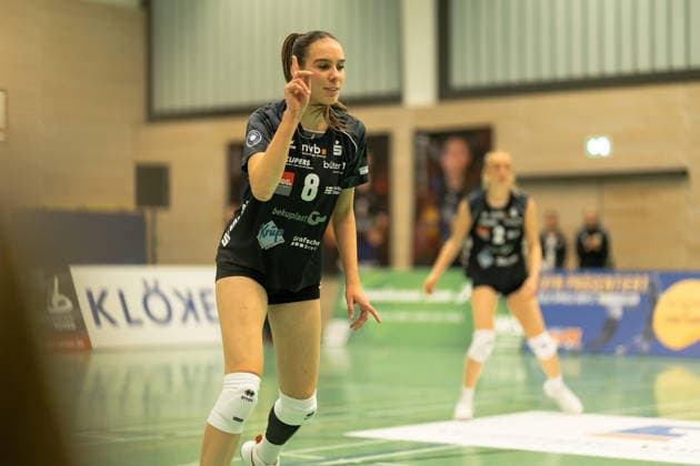 Volleyball I Frauen I Saison 2025-2026 I 2. Bundesliga I VC Osnabrück - SCU Emlichheim I 11.04.2026 Emily Tranel (8, SCU Emlichheim) Osnabrück Schlosswallhalle Niedersachsen Deutschland Copyright: xLobeca CedricxSiefkerx