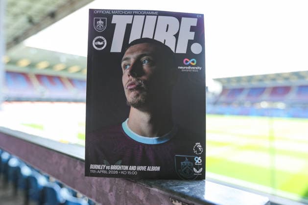 Burnley v Brighton & Hove Albion - Premier League A Burnley match day programme is displayed ahead of the Premier League match between Burnley and Brighton & Hove Albion at Turf Moor in Burnley, United Kingdom, on April 11, 2026. Burnley Lancashire United Kingdom  Copyright: xNewsxImagesx originalFilename:cosgrove-premierl260411_nprmo.jpg