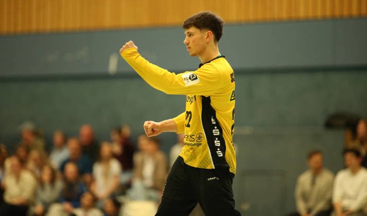 Handball, Saison 2025 2026, 3. Liga, Staffel Nord-Ost, Männer. HG Hamburg-Barmbek - SC DHfK Leipzig II. Daniel Guretzky (Leipzig). Barmbek Hamburg *** Handball, Season 2025 2026, 3 League, Season North East, Men HG Hamburg Barmbek SC DHfK Leipzig II Daniel Guretzky Leipzig Barmbek Hamburg