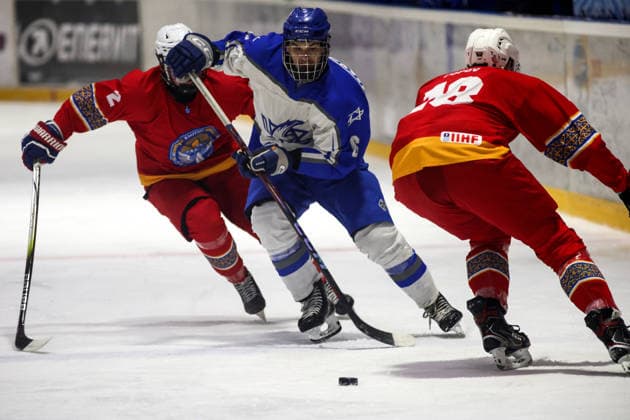 Israel v Kyrgyzstan - World Championship, WM, Weltmeisterschaft Division II National Ice hockey, Eishockey teams of Israel and Kyrgyzstan compete during a match in the World Championship Division II, Group B, organized by the International Ice Hockey Federation in Sofia, Bulgaria, on April 11, 2026. Sofia Bulgaria  Copyright: xHristoxVladevx originalFilename:vladev-notitle260411_npRyR.jpg