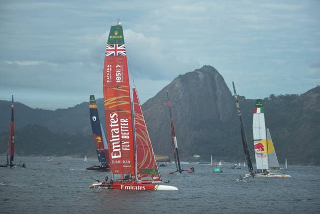 2026 ENEL Rio Sail Grand Prix RIO DE JANEIRO, BRAZIL - APRIL 11: Sweden, Australia, the United States, Spain, and Brazil, along with Germany, Italy, Denmark, and Australia, Canada, compete in the 2026 ENEL Rio Sail Grand Prix in Rio de Janeiro, Brazil on April 11, 2026. The Rio leg is the fourth of 13 stops on the 2026 SailGP, which is considered the Formula 1 of sailing and is holding its first event in South America. The series had two stops in Australia (Perth and Sydney) and one in New Zealand (Auckland) before arriving in Brazil. Fabio Teixeira Anadolu Rio de Janeiro Brazil. Editorial use only. Please get in touch for any other usage.  Copyright: x2026xAnadoluxFabioxTeixeirax