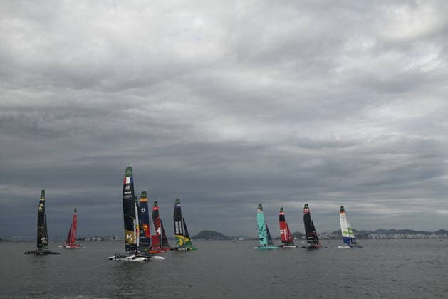 2026 ENEL Rio Sail Grand Prix RIO DE JANEIRO, BRAZIL - APRIL 11: Sweden, Australia, the United States, Spain, and Brazil, along with Germany, Italy, Denmark, and Australia, Canada, compete in the 2026 ENEL Rio Sail Grand Prix in Rio de Janeiro, Brazil on April 11, 2026. The Rio leg is the fourth of 13 stops on the 2026 SailGP, which is considered the Formula 1 of sailing and is holding its first event in South America. The series had two stops in Australia (Perth and Sydney) and one in New Zealand (Auckland) before arriving in Brazil. Fabio Teixeira Anadolu Rio de Janeiro Brazil. Editorial use only. Please get in touch for any other usage.  Copyright: x2026xAnadoluxFabioxTeixeirax