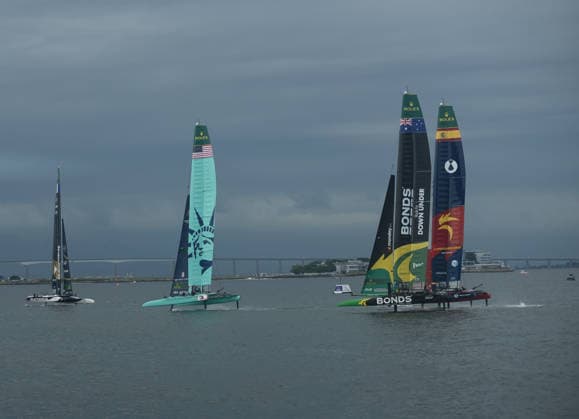 2026 ENEL Rio Sail Grand Prix RIO DE JANEIRO, BRAZIL - APRIL 11: Sweden, Australia, the United States, Spain, and Brazil, along with Germany, Italy, Denmark, and Australia, Canada, compete in the 2026 ENEL Rio Sail Grand Prix in Rio de Janeiro, Brazil on April 11, 2026. The Rio leg is the fourth of 13 stops on the 2026 SailGP, which is considered the Formula 1 of sailing and is holding its first event in South America. The series had two stops in Australia (Perth and Sydney) and one in New Zealand (Auckland) before arriving in Brazil. Fabio Teixeira Anadolu Rio de Janeiro Brazil. Editorial use only. Please get in touch for any other usage.  Copyright: x2026xAnadoluxFabioxTeixeirax