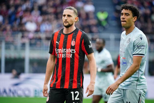 AC Milan v Udinese Calcio - Serie A Adrien Rabiot of AC Milan and Arthur Atta of Udinese Calcio during the Serie A football match between AC Milan and Udinese Calcio at San Siro stadium in Milan, Italy, on April 11, 2026. Milano Italy Italy  Copyright: xLucaxRossinix originalFilename:rossini-acmilanv260411_np6gY.jpg