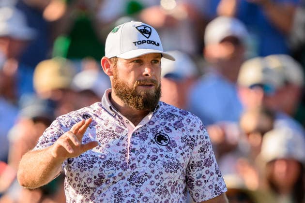 260411 Tyrell Hatton of England during the third round of the 2026 Masters Golf Tournament on April 11, 2026 in Augusta. Photo: Petter Arvidson BILDBYRAN kod PA PA1195 golf masters bbeng the masters augusta Copyright: PETTERxARVIDSON BB260411PA150