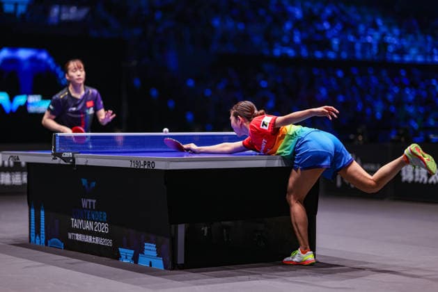 TAIYUAN, CHINA - APRIL 11: Hitomi Sato of Japan competes in the Women s Singles Semifinal match against Shi Xunyao of China on day 5 of WTT Contender Taiyuan 2026 at Taiyuan Binhe Sports Center on April 11, 2026 in Taiyuan, Shanxi Province of China.  Copyright: xVCGx 111634158055