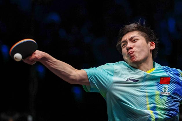 TAIYUAN, CHINA - APRIL 11: Wen Ruibo of China competes in the Men s Singles Semifinal match against Li Tianyang of China on day 5 of WTT Contender Taiyuan 2026 at Taiyuan Binhe Sports Center on April 11, 2026 in Taiyuan, Shanxi Province of China.  Copyright: xVCGx 111634153714
