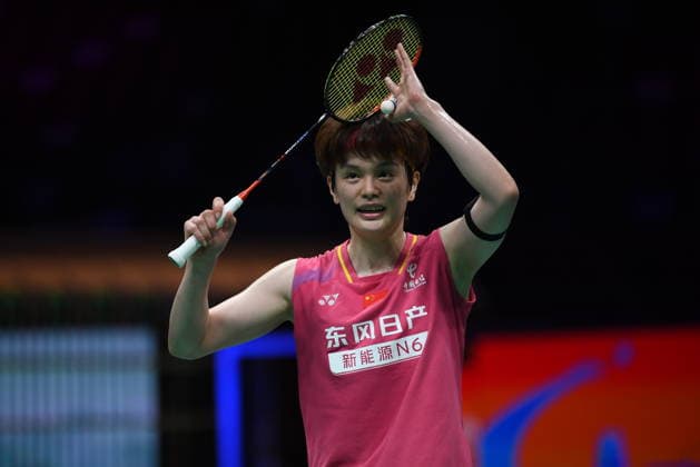 NINGBO, CHINA - APRIL 11: Wang Zhiyi of China reacts in the Women s Singles Semifinal match against Akane Yamaguchi of Japan on day 5 of Badminton Asia Championships 2026 at Ningbo Olympic Sports Center on April 11, 2026 in Ningbo, Zhejiang Province of China.  Copyright: xVCGx 111634143363