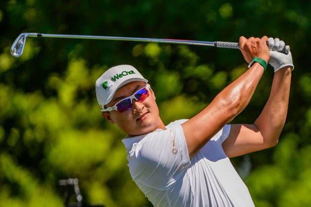 260411 Haotong Li of China during the third round of the 2026 Masters Golf Tournament on April 11, 2026 in Augusta. Photo: Petter Arvidson BILDBYRAN kod PA PA1195 golf masters bbeng the masters augusta Copyright: PETTERxARVIDSON BB260411PA204