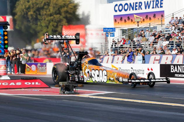 POMONA, CA - APRIL 11: Justin Ashley is seen in the afternoon qualifying session at the Motorsport, Herren, USA, Dragster Drag Race Lucas Oil Winternationals on April 11, 2026 at In-N-Out Burger Pomona Dragstrip in Pomona, CA. (Photo by Larry Placido Icon Sportswire) AUTO: APR 11 NHRA Lucas Oil NHRA Winternationals EDITORIAL USE ONLY Icon78826041137