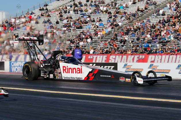 POMONA, CA - APRIL 11: Leah Pruett races down the track during the afternoon qualifying session at the Motorsport, Herren, USA, Dragster Drag Race Lucas Oil Winternationals on April 11, 2026 at In-N-Out Burger Pomona Dragstrip in Pomona, CA. (Photo by Larry Placido Icon Sportswire) AUTO: APR 11 NHRA Lucas Oil NHRA Winternationals EDITORIAL USE ONLY Icon78826041141