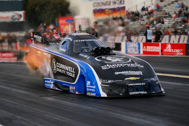 POMONA, CA - APRIL 11: Jordan Vandergriff flies down the track at the Motorsport, Herren, USA, Dragster Drag Race Lucas Oil Winternationals on April 11, 2026 at In-N-Out Burger Pomona Dragstrip in Pomona, CA. (Photo by Larry Placido Icon Sportswire) AUTO: APR 11 NHRA Lucas Oil NHRA Winternationals EDITORIAL USE ONLY Icon78826041153