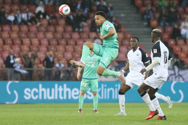 FC Zuerich - FC Lugano Damian Kelvin (FC Lugano) 11.04.2026 Stadion Letzigrund Zuerich, SCHWEIZ, Saison 2025 2026 Herren Fussball Super League FC Zuerich - FC Lugano Damian Kelvin (FC Lugano) *** FC Zuerich FC Lugano Damian Kelvin FC Lugano 11 04 2026 Stadium Letzigrund Zuerich, SWITZERLAND, Season 2025 2026 Mens Soccer Super League FC Zuerich FC Lugano Damian Kelvin FC Lugano 