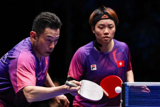 TAIYUAN, CHINA - APRIL 11: Wong Chun-ting and Doo Hoi Kem of Chinese Hong Kong compete in the Mixed Doubles Final match against Shi Xunyao and Huang Youzheng of China on day 5 of WTT Contender Taiyuan 2026 at Taiyuan Binhe Sports Center on April 11, 2026 in Taiyuan, Shanxi Province of China.  Copyright: xVCGx 111634150729