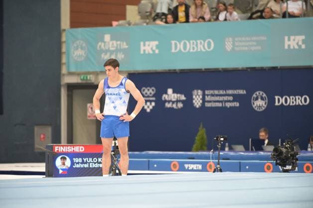 FIG APPARATUS WORLD CUP 2026 (CRO),Finals Day 1 (MAG, WAG), Hall Gradski vrt , Osijek, Croatia, 11.04.2026 BERKOVICH Noam (ISR) during FIG APPARATUS WORLD CUP 2026 (CRO),Final Day 1, FLOOR (MAG), Hall Gradski vrt , Osijek, Croatia, 11.04.2026 *** FIG APPARATUS WORLD CUP 2026 CRO ,Finals Day 1 MAG, WAG , Hall Gradski vrt , Osijek, Croatia, 11 04 2026 BERKOVICH Noam ISR during FIG APPARATUS WORLD CUP 2026 CRO ,Final Day 1, FLOOR MAG , Hall Gradski vrt , Osijek, Croatia, 11 04 2026 Copyright: xBEAUTIFULxSPORTS Stanusicx