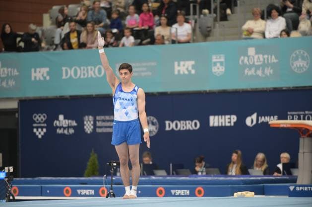 FIG APPARATUS WORLD CUP 2026 (CRO),Finals Day 1 (MAG, WAG), Hall Gradski vrt , Osijek, Croatia, 11.04.2026 BERKOVICH Noam (ISR) during FIG APPARATUS WORLD CUP 2026 (CRO),Final Day 1, FLOOR (MAG), Hall Gradski vrt , Osijek, Croatia, 11.04.2026 *** FIG APPARATUS WORLD CUP 2026 CRO ,Finals Day 1 MAG, WAG , Hall Gradski vrt , Osijek, Croatia, 11 04 2026 BERKOVICH Noam ISR during FIG APPARATUS WORLD CUP 2026 CRO ,Final Day 1, FLOOR MAG , Hall Gradski vrt , Osijek, Croatia, 11 04 2026 Copyright: xBEAUTIFULxSPORTS Stanusicx