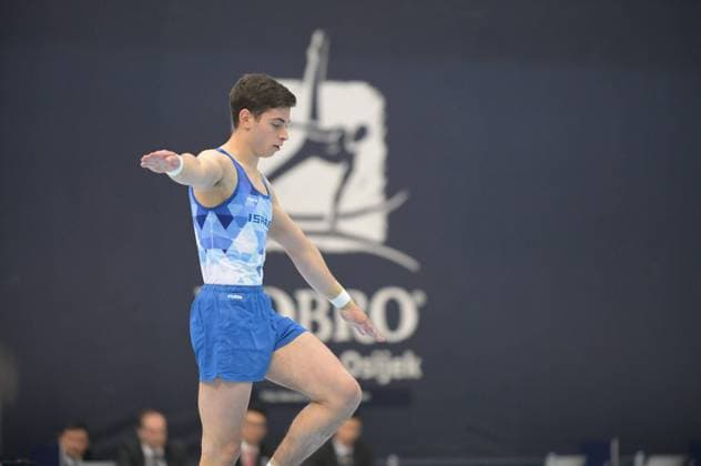 FIG APPARATUS WORLD CUP 2026 (CRO),Finals Day 1 (MAG, WAG), Hall Gradski vrt , Osijek, Croatia, 11.04.2026 BERKOVICH Noam (ISR) during FIG APPARATUS WORLD CUP 2026 (CRO),Final Day 1, FLOOR (MAG), Hall Gradski vrt , Osijek, Croatia, 11.04.2026 *** FIG APPARATUS WORLD CUP 2026 CRO ,Finals Day 1 MAG, WAG , Hall Gradski vrt , Osijek, Croatia, 11 04 2026 BERKOVICH Noam ISR during FIG APPARATUS WORLD CUP 2026 CRO ,Final Day 1, FLOOR MAG , Hall Gradski vrt , Osijek, Croatia, 11 04 2026 Copyright: xBEAUTIFULxSPORTS Stanusicx