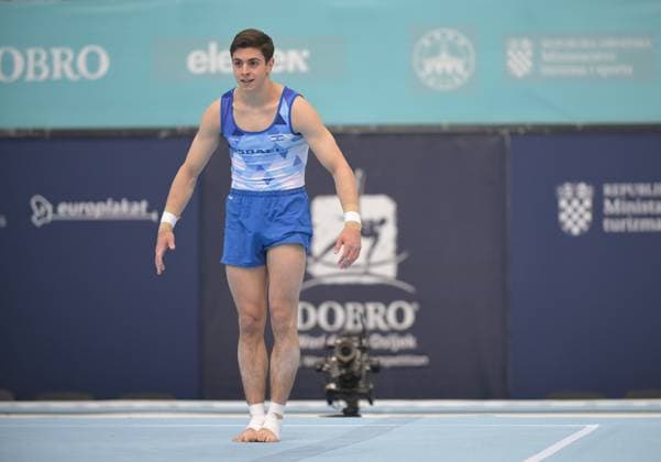 FIG APPARATUS WORLD CUP 2026 (CRO),Finals Day 1 (MAG, WAG), Hall Gradski vrt , Osijek, Croatia, 11.04.2026 BERKOVICH Noam (ISR) during FIG APPARATUS WORLD CUP 2026 (CRO),Final Day 1, FLOOR (MAG), Hall Gradski vrt , Osijek, Croatia, 11.04.2026 *** FIG APPARATUS WORLD CUP 2026 CRO ,Finals Day 1 MAG, WAG , Hall Gradski vrt , Osijek, Croatia, 11 04 2026 BERKOVICH Noam ISR during FIG APPARATUS WORLD CUP 2026 CRO ,Final Day 1, FLOOR MAG , Hall Gradski vrt , Osijek, Croatia, 11 04 2026 Copyright: xBEAUTIFULxSPORTS Stanusicx