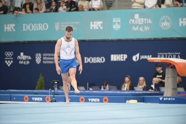 FIG APPARATUS WORLD CUP 2026 (CRO),Finals Day 1 (MAG, WAG), Hall Gradski vrt , Osijek, Croatia, 11.04.2026 DOLGOPYAT Artem (ISR) during FIG APPARATUS WORLD CUP 2026 (CRO),Final Day 1, FLOOR (MAG), Hall Gradski vrt , Osijek, Croatia, 11.04.2026 *** FIG APPARATUS WORLD CUP 2026 CRO ,Finals Day 1 MAG, WAG , Hall Gradski vrt , Osijek, Croatia, 11 04 2026 DOLGOPYAT Artem ISR during FIG APPARATUS WORLD CUP 2026 CRO ,Final Day 1, FLOOR MAG , Hall Gradski vrt , Osijek, Croatia, 11 04 2026 Copyright: xBEAUTIFULxSPORTS Stanusicx
