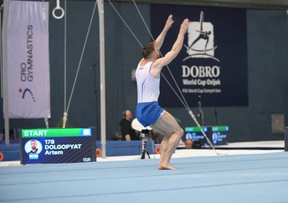 FIG APPARATUS WORLD CUP 2026 (CRO),Finals Day 1 (MAG, WAG), Hall Gradski vrt , Osijek, Croatia, 11.04.2026 DOLGOPYAT Artem (ISR) during FIG APPARATUS WORLD CUP 2026 (CRO),Final Day 1, FLOOR (MAG), Hall Gradski vrt , Osijek, Croatia, 11.04.2026 *** FIG APPARATUS WORLD CUP 2026 CRO ,Finals Day 1 MAG, WAG , Hall Gradski vrt , Osijek, Croatia, 11 04 2026 DOLGOPYAT Artem ISR during FIG APPARATUS WORLD CUP 2026 CRO ,Final Day 1, FLOOR MAG , Hall Gradski vrt , Osijek, Croatia, 11 04 2026 Copyright: xBEAUTIFULxSPORTS Stanusicx
