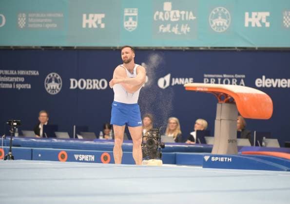 FIG APPARATUS WORLD CUP 2026 (CRO),Finals Day 1 (MAG, WAG), Hall Gradski vrt , Osijek, Croatia, 11.04.2026 DOLGOPYAT Artem (ISR) during FIG APPARATUS WORLD CUP 2026 (CRO),Final Day 1, FLOOR (MAG), Hall Gradski vrt , Osijek, Croatia, 11.04.2026 *** FIG APPARATUS WORLD CUP 2026 CRO ,Finals Day 1 MAG, WAG , Hall Gradski vrt , Osijek, Croatia, 11 04 2026 DOLGOPYAT Artem ISR during FIG APPARATUS WORLD CUP 2026 CRO ,Final Day 1, FLOOR MAG , Hall Gradski vrt , Osijek, Croatia, 11 04 2026 Copyright: xBEAUTIFULxSPORTS Stanusicx