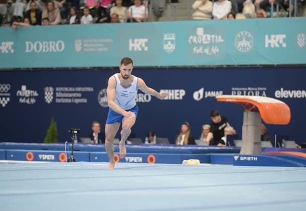 FIG APPARATUS WORLD CUP 2026 (CRO),Finals Day 1 (MAG, WAG), Hall Gradski vrt , Osijek, Croatia, 11.04.2026 DOLGOPYAT Artem (ISR) during FIG APPARATUS WORLD CUP 2026 (CRO),Final Day 1, FLOOR (MAG), Hall Gradski vrt , Osijek, Croatia, 11.04.2026 *** FIG APPARATUS WORLD CUP 2026 CRO ,Finals Day 1 MAG, WAG , Hall Gradski vrt , Osijek, Croatia, 11 04 2026 DOLGOPYAT Artem ISR during FIG APPARATUS WORLD CUP 2026 CRO ,Final Day 1, FLOOR MAG , Hall Gradski vrt , Osijek, Croatia, 11 04 2026 Copyright: xBEAUTIFULxSPORTS Stanusicx