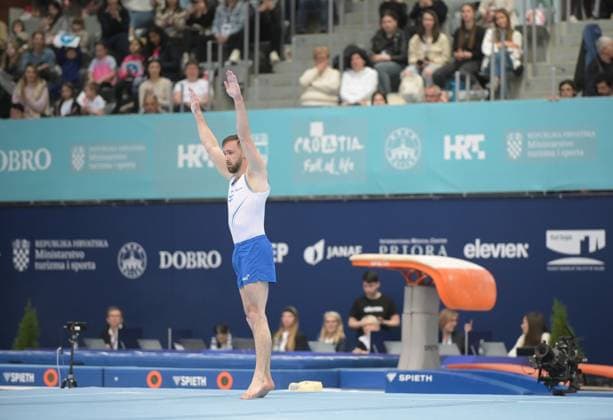 FIG APPARATUS WORLD CUP 2026 (CRO),Finals Day 1 (MAG, WAG), Hall Gradski vrt , Osijek, Croatia, 11.04.2026 DOLGOPYAT Artem (ISR) during FIG APPARATUS WORLD CUP 2026 (CRO),Final Day 1, FLOOR (MAG), Hall Gradski vrt , Osijek, Croatia, 11.04.2026 *** FIG APPARATUS WORLD CUP 2026 CRO ,Finals Day 1 MAG, WAG , Hall Gradski vrt , Osijek, Croatia, 11 04 2026 DOLGOPYAT Artem ISR during FIG APPARATUS WORLD CUP 2026 CRO ,Final Day 1, FLOOR MAG , Hall Gradski vrt , Osijek, Croatia, 11 04 2026 Copyright: xBEAUTIFULxSPORTS Stanusicx