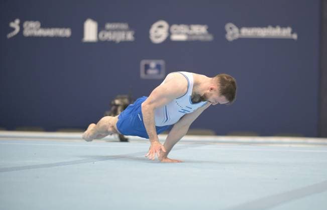 FIG APPARATUS WORLD CUP 2026 (CRO),Finals Day 1 (MAG, WAG), Hall Gradski vrt , Osijek, Croatia, 11.04.2026 DOLGOPYAT Artem (ISR) during FIG APPARATUS WORLD CUP 2026 (CRO),Final Day 1, FLOOR (MAG), Hall Gradski vrt , Osijek, Croatia, 11.04.2026 *** FIG APPARATUS WORLD CUP 2026 CRO ,Finals Day 1 MAG, WAG , Hall Gradski vrt , Osijek, Croatia, 11 04 2026 DOLGOPYAT Artem ISR during FIG APPARATUS WORLD CUP 2026 CRO ,Final Day 1, FLOOR MAG , Hall Gradski vrt , Osijek, Croatia, 11 04 2026 Copyright: xBEAUTIFULxSPORTS Stanusicx