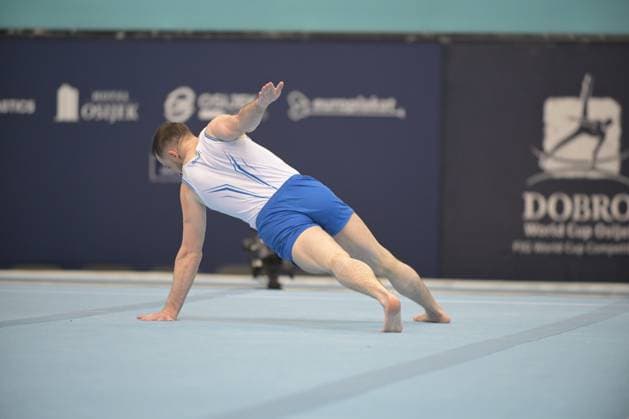 FIG APPARATUS WORLD CUP 2026 (CRO),Finals Day 1 (MAG, WAG), Hall Gradski vrt , Osijek, Croatia, 11.04.2026 DOLGOPYAT Artem (ISR) during FIG APPARATUS WORLD CUP 2026 (CRO),Final Day 1, FLOOR (MAG), Hall Gradski vrt , Osijek, Croatia, 11.04.2026 *** FIG APPARATUS WORLD CUP 2026 CRO ,Finals Day 1 MAG, WAG , Hall Gradski vrt , Osijek, Croatia, 11 04 2026 DOLGOPYAT Artem ISR during FIG APPARATUS WORLD CUP 2026 CRO ,Final Day 1, FLOOR MAG , Hall Gradski vrt , Osijek, Croatia, 11 04 2026 Copyright: xBEAUTIFULxSPORTS Stanusicx