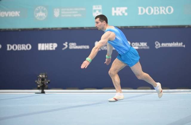 FIG APPARATUS WORLD CUP 2026 (CRO),Finals Day 1 (MAG, WAG), Hall Gradski vrt , Osijek, Croatia, 11.04.2026 AHARAMKOU Yahor (AIN) during FIG APPARATUS WORLD CUP 2026 (CRO),Final Day 1, FLOOR (MAG), Hall Gradski vrt , Osijek, Croatia, 11.04.2026 *** FIG APPARATUS WORLD CUP 2026 CRO ,Finals Day 1 MAG, WAG , Hall Gradski vrt , Osijek, Croatia, 11 04 2026 AHARAMKOU Yahor AIN during FIG APPARATUS WORLD CUP 2026 CRO ,Final Day 1, FLOOR MAG , Hall Gradski vrt , Osijek, Croatia, 11 04 2026 Copyright: xBEAUTIFULxSPORTS Stanusicx