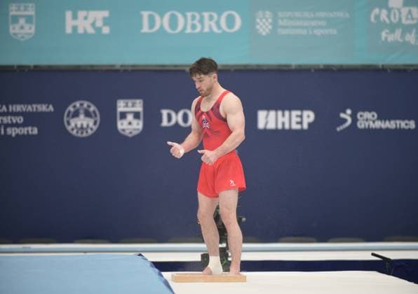 FIG APPARATUS WORLD CUP 2026 (CRO),Finals Day 1 (MAG, WAG), Hall Gradski vrt , Osijek, Croatia, 11.04.2026 HEPWORTH Harry (GBR) during FIG APPARATUS WORLD CUP 2026 (CRO),Final Day 1, FLOOR (MAG), Hall Gradski vrt , Osijek, Croatia, 11.04.2026 *** FIG APPARATUS WORLD CUP 2026 CRO ,Finals Day 1 MAG, WAG , Hall Gradski vrt , Osijek, Croatia, 11 04 2026 HEPWORTH Harry GBR during FIG APPARATUS WORLD CUP 2026 CRO ,Final Day 1, FLOOR MAG , Hall Gradski vrt , Osijek, Croatia, 11 04 2026 Copyright: xBEAUTIFULxSPORTS Stanusicx