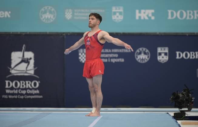 FIG APPARATUS WORLD CUP 2026 (CRO),Finals Day 1 (MAG, WAG), Hall Gradski vrt , Osijek, Croatia, 11.04.2026 HEPWORTH Harry (GBR) during FIG APPARATUS WORLD CUP 2026 (CRO),Final Day 1, FLOOR (MAG), Hall Gradski vrt , Osijek, Croatia, 11.04.2026 *** FIG APPARATUS WORLD CUP 2026 CRO ,Finals Day 1 MAG, WAG , Hall Gradski vrt , Osijek, Croatia, 11 04 2026 HEPWORTH Harry GBR during FIG APPARATUS WORLD CUP 2026 CRO ,Final Day 1, FLOOR MAG , Hall Gradski vrt , Osijek, Croatia, 11 04 2026 Copyright: xBEAUTIFULxSPORTS Stanusicx