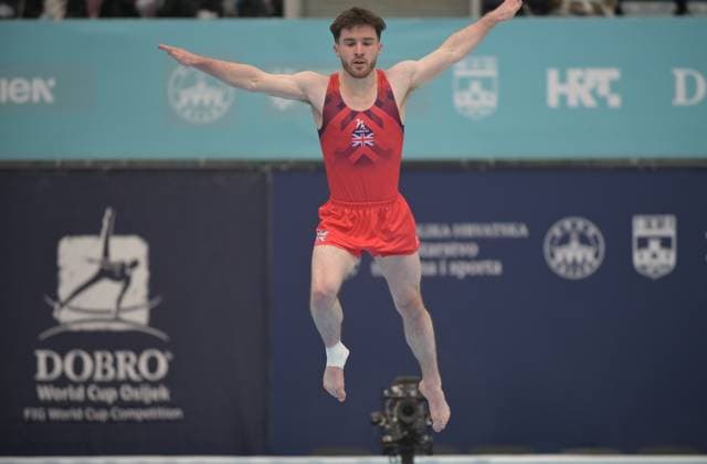 FIG APPARATUS WORLD CUP 2026 (CRO),Finals Day 1 (MAG, WAG), Hall Gradski vrt , Osijek, Croatia, 11.04.2026 HEPWORTH Harry (GBR) during FIG APPARATUS WORLD CUP 2026 (CRO),Final Day 1, FLOOR (MAG), Hall Gradski vrt , Osijek, Croatia, 11.04.2026 *** FIG APPARATUS WORLD CUP 2026 CRO ,Finals Day 1 MAG, WAG , Hall Gradski vrt , Osijek, Croatia, 11 04 2026 HEPWORTH Harry GBR during FIG APPARATUS WORLD CUP 2026 CRO ,Final Day 1, FLOOR MAG , Hall Gradski vrt , Osijek, Croatia, 11 04 2026 Copyright: xBEAUTIFULxSPORTS Stanusicx