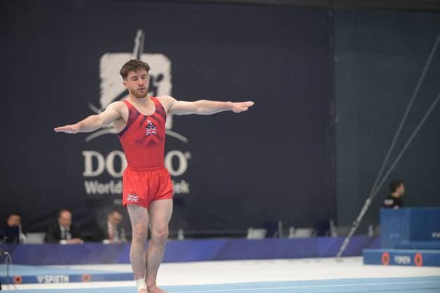 FIG APPARATUS WORLD CUP 2026 (CRO),Finals Day 1 (MAG, WAG), Hall Gradski vrt , Osijek, Croatia, 11.04.2026 HEPWORTH Harry (GBR) during FIG APPARATUS WORLD CUP 2026 (CRO),Final Day 1, FLOOR (MAG), Hall Gradski vrt , Osijek, Croatia, 11.04.2026 *** FIG APPARATUS WORLD CUP 2026 CRO ,Finals Day 1 MAG, WAG , Hall Gradski vrt , Osijek, Croatia, 11 04 2026 HEPWORTH Harry GBR during FIG APPARATUS WORLD CUP 2026 CRO ,Final Day 1, FLOOR MAG , Hall Gradski vrt , Osijek, Croatia, 11 04 2026 Copyright: xBEAUTIFULxSPORTS Stanusicx