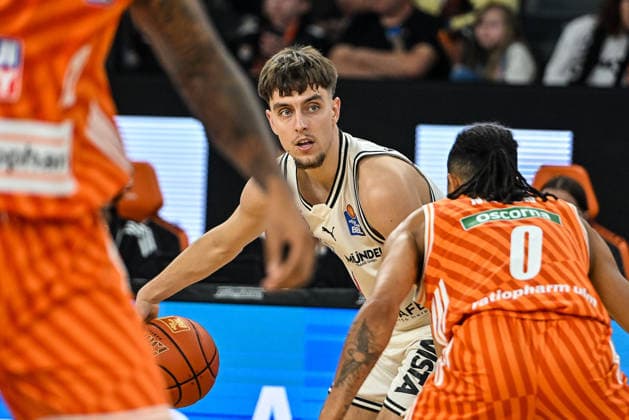 GER, BBL, ratiopharm Ulm vs BMA 365 Bamberg Baskets 11.04.2026, ratiopharm arena, Neu-Ulm, GER, BBL, ratiopharm Ulm vs BMA 365 Bamberg Baskets, im Bild Zachary Ensminger (Bamberg, 1)