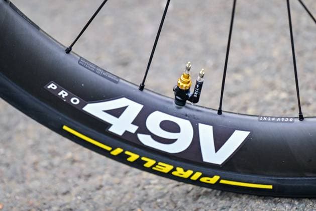 wheel tire system pictured before the start of the men s Paris-Roubaix cycling race, Sunday 12 April 2026, around Roubaix, France. The 123rd edition of Paris-Roubaix cycling races will take on Sunday, with the women riding 143,1 km the men riding 258,3 km on Sunday. DIRKxWAEM  x170543400x