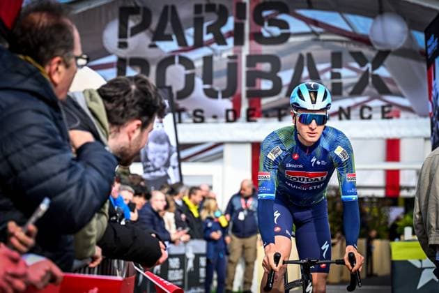 Belgian Tim Merlier of Soudal Quick-Step pictured before the men s Paris-Roubaix cycling race, Sunday 12 April 2026, around Roubaix, France. The 123rd edition of Paris-Roubaix cycling races will take on Sunday, with the women riding 143,1 km the men riding 258,3 km on Sunday. JASPERxJACOBS  x170543535x