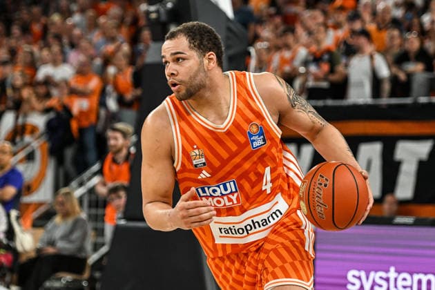 GER, BBL, ratiopharm Ulm vs BMA 365 Bamberg Baskets 11.04.2026, ratiopharm arena, Neu-Ulm, GER, BBL, ratiopharm Ulm vs BMA 365 Bamberg Baskets, im Bild Christopher Ledlum (Ulm, 4)